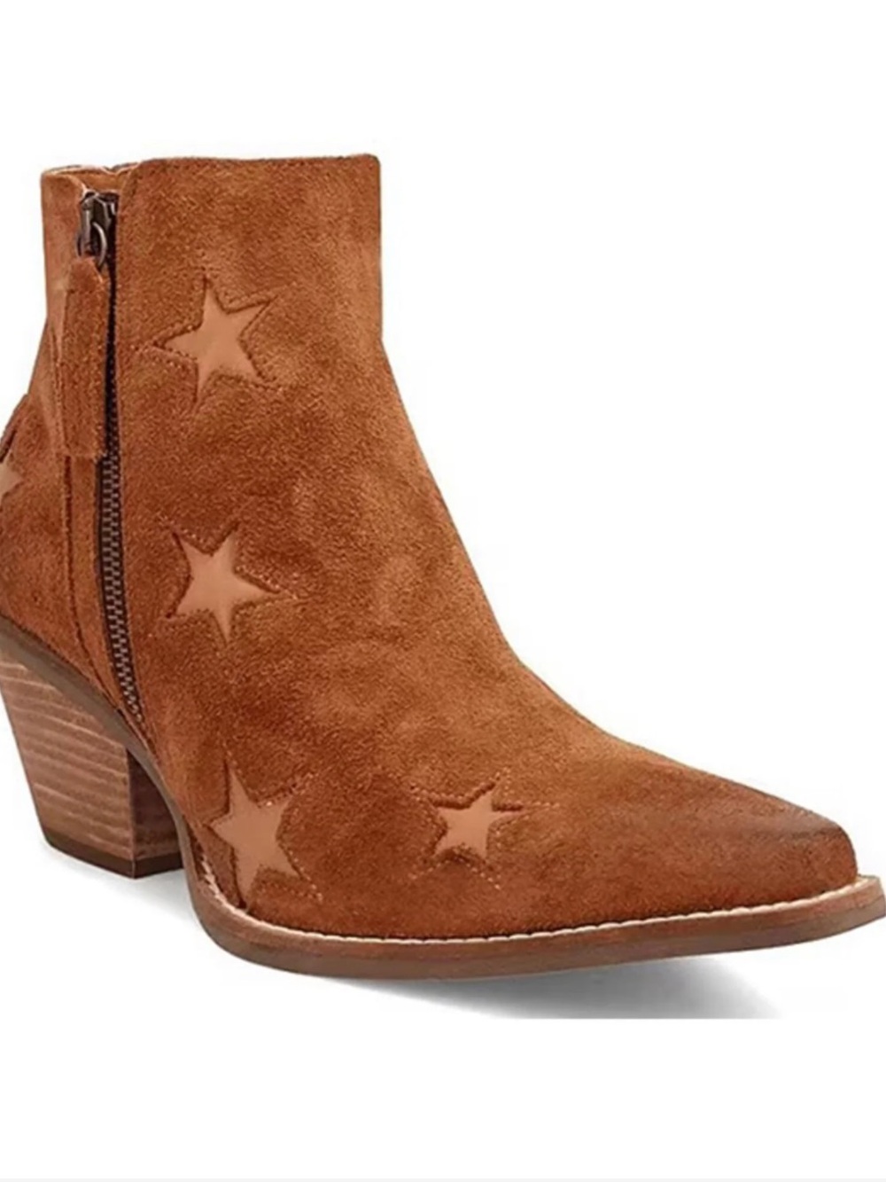 Dingo Little Star Cut Out Snip Toe Zippered Cowboy Booties New! - Picture 2 of 12
